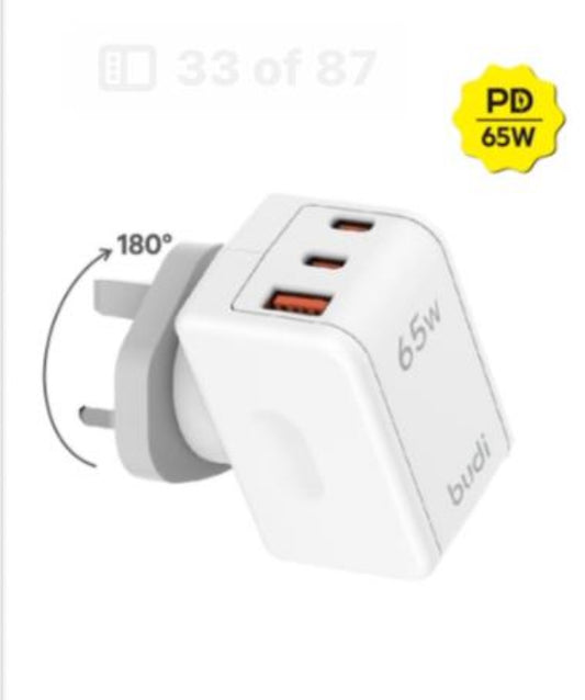 budi - 65w 3 Slot Plug(UK)